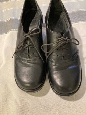 Dansko Anisette Black Leather Oxford Lace Up Chunky EU 38 Dark Academia Goth